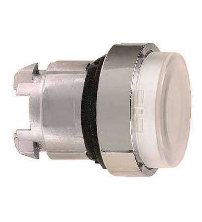 ZB4BW113 Bílá ovl. hlavice prosvět. stiskací s přesah. ? 22 s návratem pro integ. LED, Schneider Electric