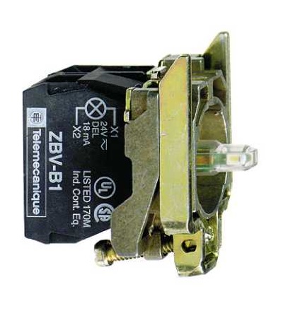 ZB4BW0B52 Oranžová polosestava objímky s integ. LED 24V 1V, Schneider Electric