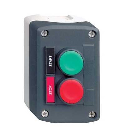 XALD211H29 Tmavě šedá skříňka, zelená zapuš./červená zapuš. tlačítka ? 22 s návratem, Schneider Electric