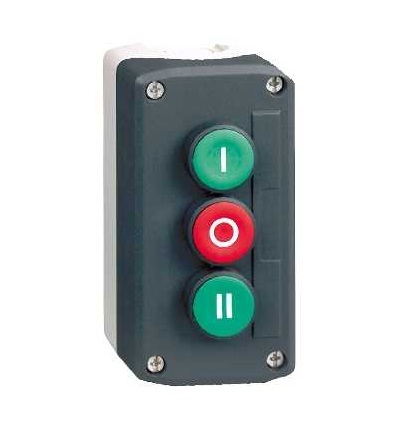 XALD339 Ovládací skříň třítlačítková, 3 lícuj., 1Z, zelené, 1V, rudé, 1Z, zelené, Schneider Electric