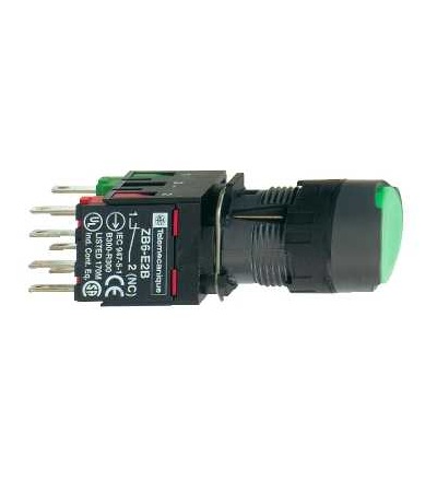 XB6AA35B Ovládač stiskací, lícující s návratem, 1 Z+1 V, zelený, Schneider Electric