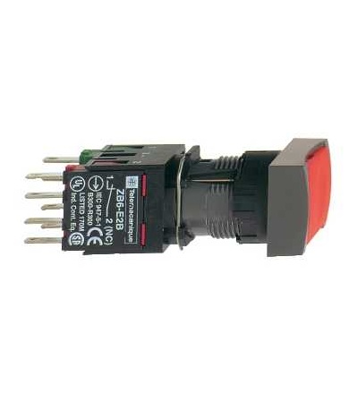 XB6DA45B červená obd. ovládač stiskací lícující ? 16 s návratem 1Z+1V neoznačený, Schneider Electric