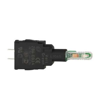 ZB6EB3A Zelená polosestava objímky s integ. LED 12...24V, Schneider Electric