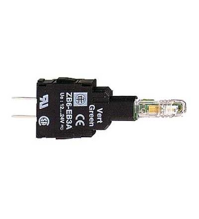 ZB6EB1A Bílá polosestava objímky s integ. LED 12...24V, Schneider Electric