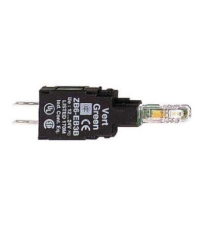 ZB6EB6B Modrá polosestava objímky s integ. LED 12...24V, Schneider Electric
