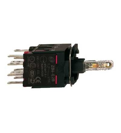 ZB6ZB45B červená polosestava objímky s integ. LED 12...24V 1Z+1V, Schneider Electric