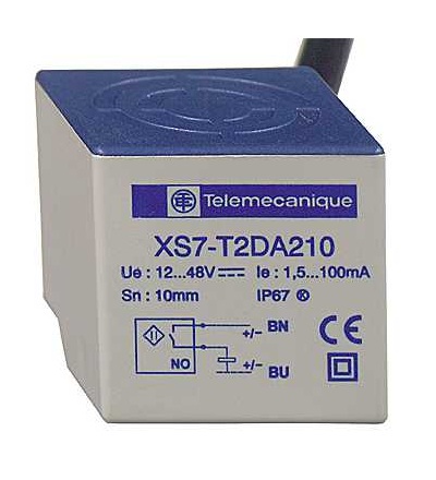 XS7T2PC440 Indukční čidlo XS7 26x26x26, plast, Sn10mm, 12..48VDC, kabel 2m, Schneider Electric