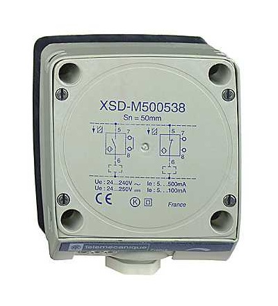 XSDM600539TT Indukční čidlo XSD 80x80x40, plast, Sn60mm, 24..240VAC/DC, svorky, Schneider Electric