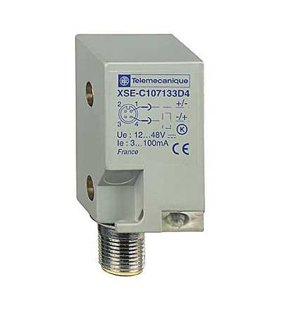 XSEC107130D4TT Indukční čidlo XSE 26x26x45, mosaz, Sn10mm, 12..48VDC, M12, Schneider Electric