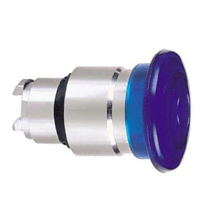 ZB4BW663 Modrá O40 prosvět. hlavice s hřibovým tlačítkem ? 22 s aretací pro integ. LED, Schneider Electric