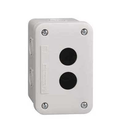 XALE2 Ovl. skříň XAL-E, světle šedá, 2 otvory, IP54, pro XB7 ? 22mm, Schneider Electric