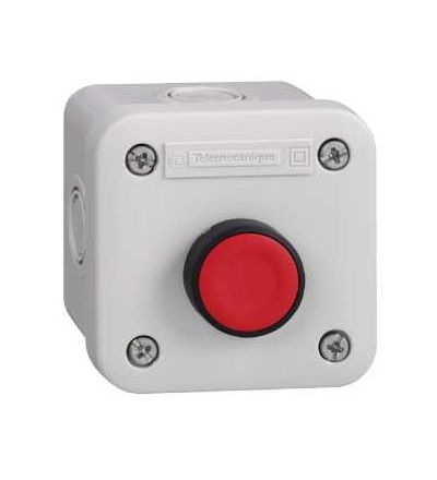 XALE1115 Ovl. skříň XAL-E, 1 zapuš. tlač., s návratem, červená, 1V/Z, Schneider Electric