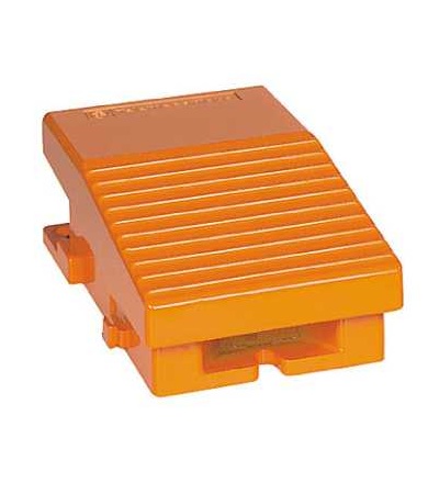 XPER111 Jednoduchý nožní spínač, IP66, bez krytu, kov, oranžová, 2V+2Z, Schneider Electric
