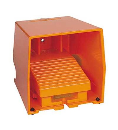 XPER410 Jednoduchý nožní spínač, IP66, s krytem, kov, oranžová, 1V+1Z, Schneider Electric