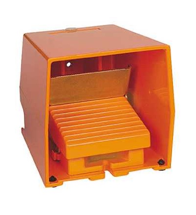 XPER529 Jednoduchý nožní spínač, IP66, s krytem, kov, oranžová, 2V+2Z, Schneider Electric