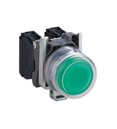 XB4BP31 Zelená s přesah. kompletní tlač. ? 22 s návratem 1Z neoznačený, Schneider Electric