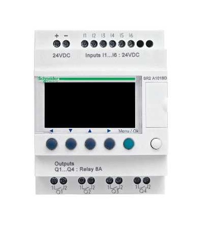 SR2A101BD Compact smart relé Zelio Logic, 10 I/O, 24 V DC, bez hod., displej, Schneider Electric