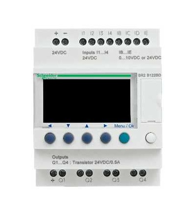 SR2B122BD Compact smart relé Zelio Logic, 12 I/O, 24 V DC, s hod., displej, Schneider Electric