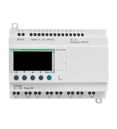 SR2A201FU Compact smart relé Zelio Logic, 20 I/O, 100..240 V AC, bez hod., displej, Schneider Electric