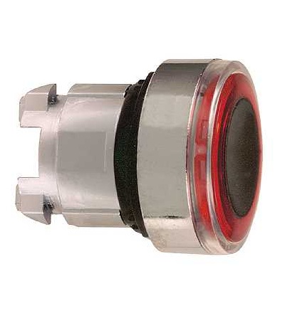 ZB4BW943 červená ovl. hlavice stiskací prosvět., lícující ? 22 s návratem pro integ. LED, Schneider Electric