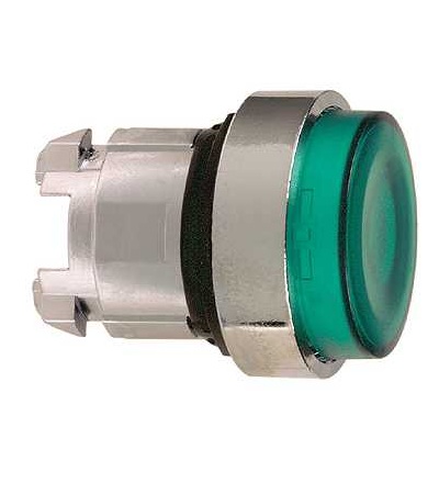 ZB4BW133 Zelená ovl. hlavice prosvět. stiskací s přesah. ? 22 s návratem pro integ. LED, Schneider Electric