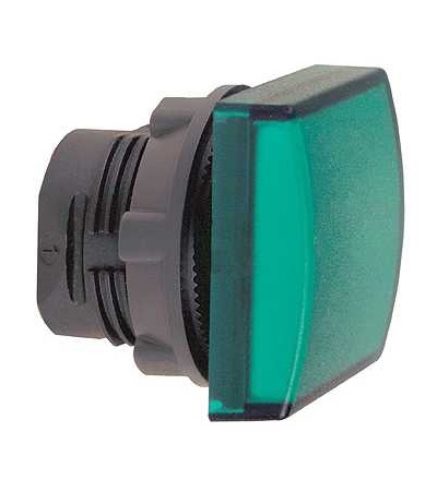 ZB5CV033 čtver. zelená hlava signálky ? 22 plná čočka pro integ.LED, Schneider Electric