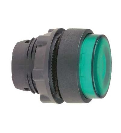 ZB5AW133 Zelená ovl. hlavice prosvět. stiskací s přesah. ? 22 s návratem pro integ. LED, Schneider Electric