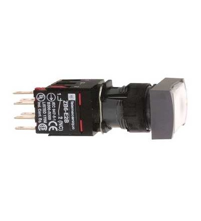 XB6DF1B5B Bílá obd. ovládač stiskací prosvětlený lícující ? 16 s aretací 1Z+1V 12...24V, Schneider Electric