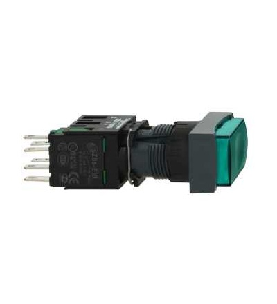 XB6DE3B1B Zelená čtver. s přesah. kompletní prosvět. tlač. ? 16 s návratem 1Z 12...24V, Schneider Electric
