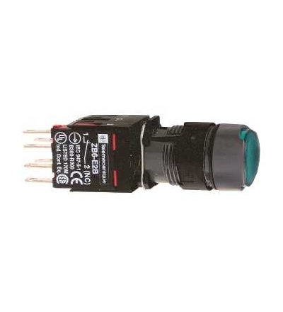 XB6AW3B5B Zelená ovládač stiskací prosvětlený lícující ? 16 s návratem 1Z+1V 12...24V, Schneider Electric