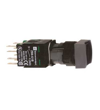 XB6CA22B černá čtver. ovládač stiskací lícující ? 16 s návratem 1V neoznačený, Schneider Electric