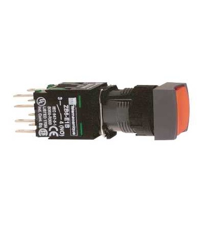 XB6CA45B červená čtver. ovládač stiskací lícující ? 16 s návratem 1Z+1V neoznačený, Schneider Electric