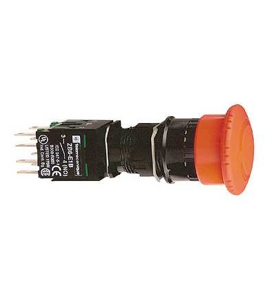 XB6AS8349B čer. O30 ovl.tlač.nouz.zastav.? 16 vyp.s aretací 