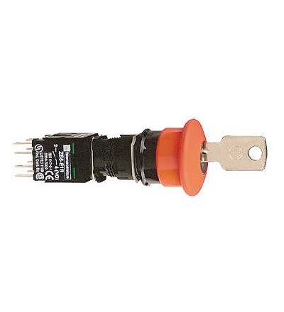 XB6AS9349B červená O30 ovl. tlač. nouz.zastav.? 16 vypnuto s aretací uvolnění klíčem 1Z+2V, Schneider Electric