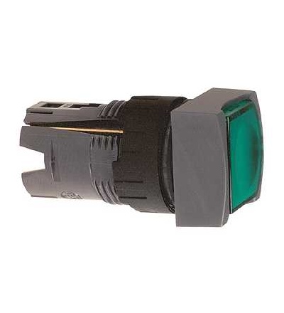 ZB6CF3 Zelená čtver.ovl.hlavice stiskací prosvět.-lícující ? 16 s aretací pro integ.LED, Schneider Electric