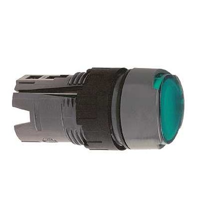 ZB6AF3 Zelená ovl. hlavice stiskací prosvět., lícující ? 16 s aretací pro integ. LED, Schneider Electric