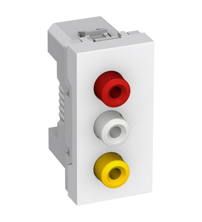 ALB44372 Zásuvka s 3xRCA konektory, polar, Schneider Electric