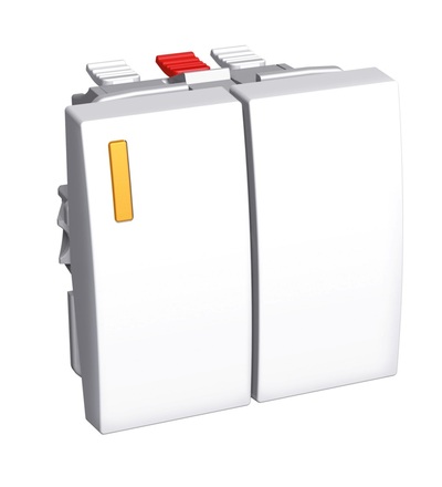 ALB44076 Dvojitý přepínač střídavý ř.6+6, s klapkou pro kontrolku, polar, Schneider Electric