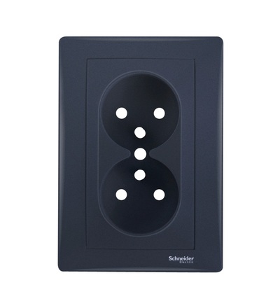 SDN2800670 Zásuvka dvojnásobná s otočenými kolíky 2x(2P+PE), graphite, Schneider Electric