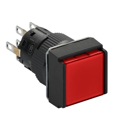 XB6ECF4B2P Ovládač stiskací prosvětlený 24 V 2 CO, čtvercový, rudý, Schneider Electric