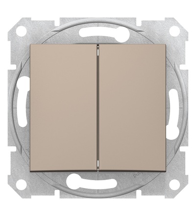 SDN1100168 Sedna, double 1pole pushbutton, 10A without frame titanium, Schneider Electric
