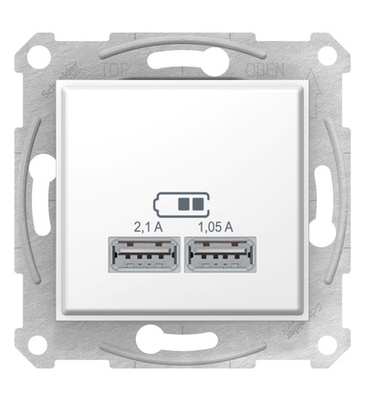 SDN2710221 2xUSB nabíjecí konektor 2.1A, polar, Schneider Electric