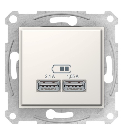 SDN2710223 2xUSB nabíjecí konektor 2.1A, cream, Schneider Electric