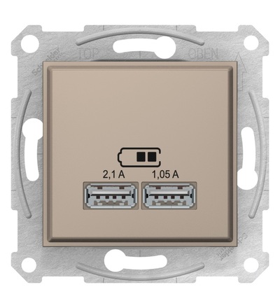 SDN2710268 2xUSB nabíjecí konektor 2.1A, titan, Schneider Electric