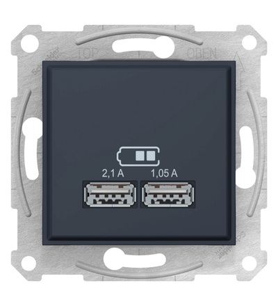 SDN2710270 2xUSB nabíjecí konektor 2.1A, graphite, Schneider Electric