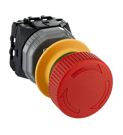 XB5AS84449 Ovládač Nouzového zastavení detekcí odpojené spínací jednotky, 40 mm, 2 NC + 1 NO, Schneider Electric