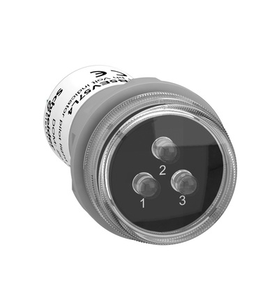 XB5EV57L4 Signálka pro sledování 3 fází, integrovaná LED - bílá, bílá, bílá, 400 V AC, Schneider Electric