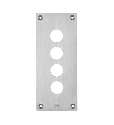 XAPE304 Průčelní deska pro ovládače, XAP-E, kov, 4 vodorovné otvory, Schneider Electric