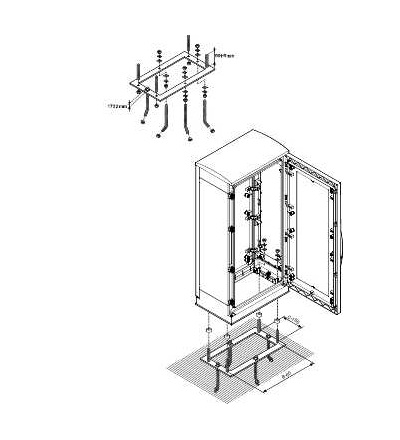 NSYMFPLAZ74 Fixační rám na podlahu pro verz.PLAZ nebo PLAZT Š750xH420mm, Schneider Electric