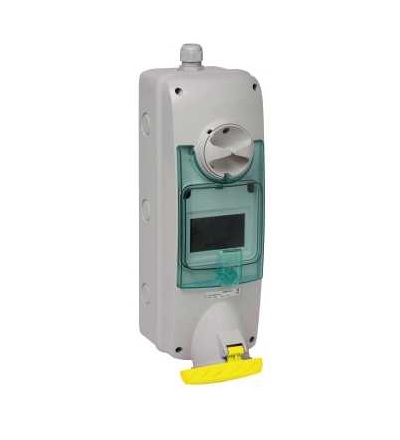 PKB63V515 Unika blokovaná zásuvka, 63A, 3p+N+E, 100...130 V AC, IP65, panel, Schneider Electric
